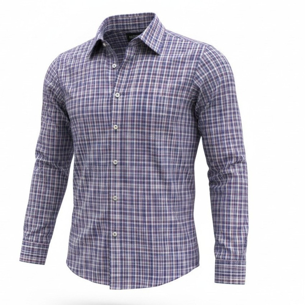 Mizzen+Main Leeward Mens Large Trim Fit Gingham Performance Dress Shirt L-10007